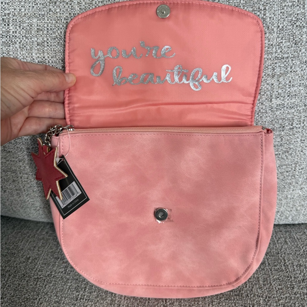 Pink Suede Clutch